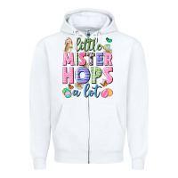 White Little mister hops a lot Easter Zipper Hoodie - Neo Western
