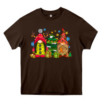 Chocolate Brown gnome Christmas Heavy Core Tee - CowhideDigitalArt