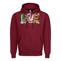 Burgundy Love Easter gnome Easter Day Zipper Hoodie - CowGirlArtShop