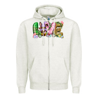 Oatmeal Heather Love Easter gnome Easter Day Zipper Hoodie - CowGirlArtShop