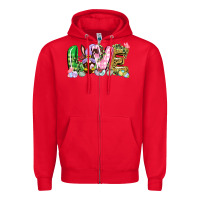 Red Love Easter gnome Easter Day Zipper Hoodie - CowGirlArtShop