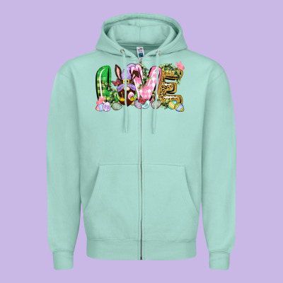 Love Easter Gnome Easter Day Zipper Hoodie Designed By Cowgirlartshop