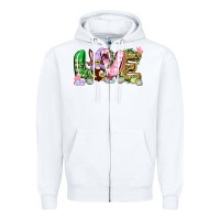 White Love Easter gnome Easter Day Zipper Hoodie - CowGirlArtShop
