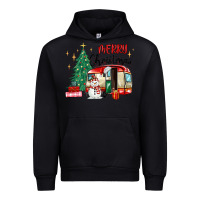 Black merry christmas camper Urban Hoodie - MaliasSmallBusiness