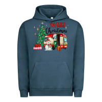Pigment Midnight Navy merry christmas camper Urban Hoodie - MaliasSmallBusiness