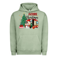 Pigment Oil Green merry christmas camper Urban Hoodie - MaliasSmallBusiness
