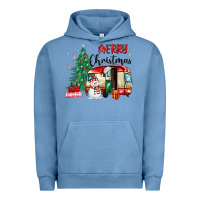 Pigment Pebble Blue merry christmas camper Urban Hoodie - MaliasSmallBusiness