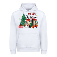 White merry christmas camper Urban Hoodie - MaliasSmallBusiness
