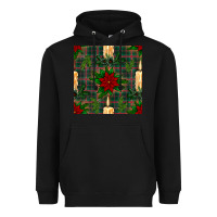 Black christmas candle and ornaments seamless pattern Heavyweight Hoodie - BundleAndBundleShop