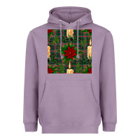 Lavender christmas candle and ornaments seamless pattern Heavyweight Hoodie - BundleAndBundleShop