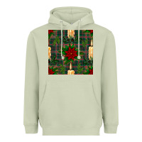 Matcha christmas candle and ornaments seamless pattern Heavyweight Hoodie - BundleAndBundleShop