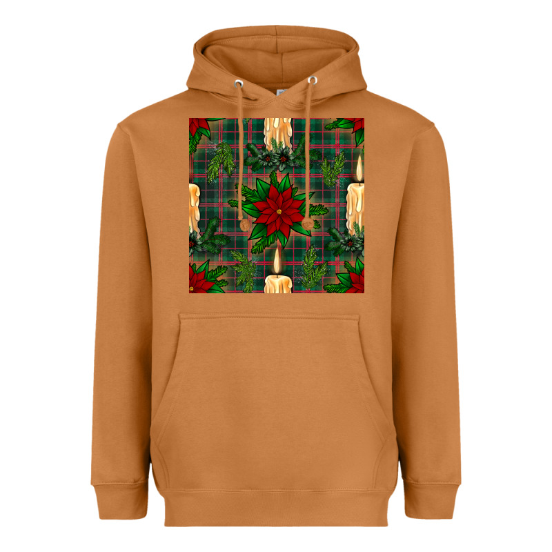Christmas Candle And Ornaments Seamless Pattern Heavyweight Hoodie by BundleAndBundleShop | Teevron