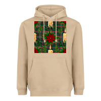 Mushroom christmas candle and ornaments seamless pattern Heavyweight Hoodie - BundleAndBundleShop