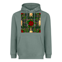 Sage christmas candle and ornaments seamless pattern Heavyweight Hoodie - BundleAndBundleShop
