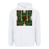 White christmas candle and ornaments seamless pattern Heavyweight Hoodie - BundleAndBundleShop
