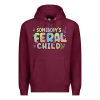 Burgundy somebody's feral child Premium Hoodie - MaliasSmallBusiness