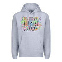 Heather Grey somebody's feral child Premium Hoodie - MaliasSmallBusiness