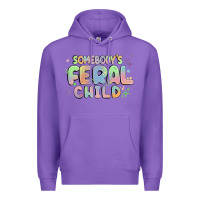 Purple somebody's feral child Premium Hoodie - MaliasSmallBusiness