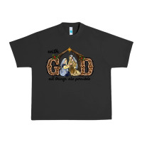 Pigment Black With God All Things Are Possible Urban Heavy Tee - RanaPortraitStore