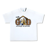 White With God All Things Are Possible Urban Heavy Tee - RanaPortraitStore