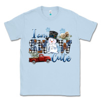 Dusty Blue I am Snow Cute Classic Tee - FaDigitalArtStudio