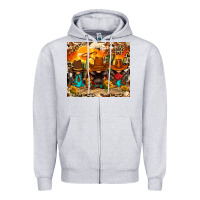 Heather Grey western gnomies Zipper Hoodie - FaDigitalArtStudio