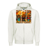 Oatmeal Heather western gnomies Zipper Hoodie - FaDigitalArtStudio
