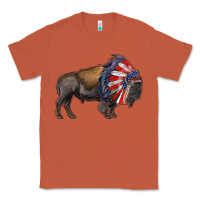 Copper american bison with indian headdress Classic Tee - RanaPortraitStore