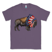 Lavender american bison with indian headdress Classic Tee - RanaPortraitStore