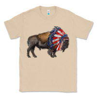 Mushroom american bison with indian headdress Classic Tee - RanaPortraitStore