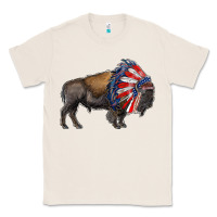 Natural american bison with indian headdress Classic Tee - RanaPortraitStore