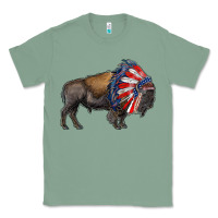 Sage american bison with indian headdress Classic Tee - RanaPortraitStore