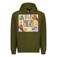 Army Green mardi gras Premium Hoodie - MaliasSmallBusiness