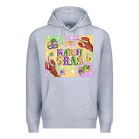 Heather Grey mardi gras Premium Hoodie - MaliasSmallBusiness