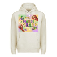 Oatmeal Heather mardi gras Premium Hoodie - MaliasSmallBusiness