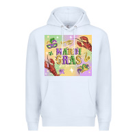 White mardi gras Premium Hoodie - MaliasSmallBusiness