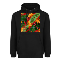 Black christmas gingerbread man and candy cane seamless pattern Heavyweight Hoodie - BundleAndBundleShop
