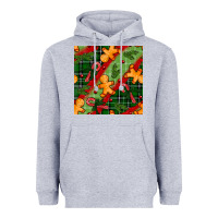 Heather Grey christmas gingerbread man and candy cane seamless pattern Heavyweight Hoodie - BundleAndBundleShop