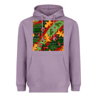 Lavender christmas gingerbread man and candy cane seamless pattern Heavyweight Hoodie - BundleAndBundleShop