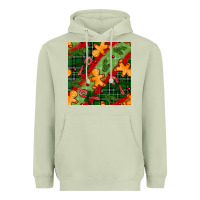 Matcha christmas gingerbread man and candy cane seamless pattern Heavyweight Hoodie - BundleAndBundleShop