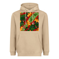 Mushroom christmas gingerbread man and candy cane seamless pattern Heavyweight Hoodie - BundleAndBundleShop