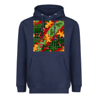 Navy christmas gingerbread man and candy cane seamless pattern Heavyweight Hoodie - BundleAndBundleShop