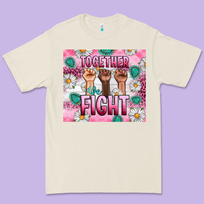 Breast Cancer Together Fight Premium Tee Designed By Artiststas