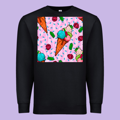 Ice Cream Seamless Pattern Premium Sweatshirt Designed By Bundleandbundleshop