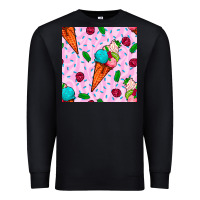 Black ice cream seamless pattern Premium Sweatshirt - BundleAndBundleShop