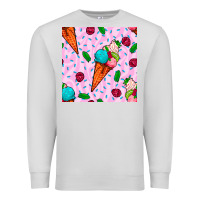 Dove Grey ice cream seamless pattern Premium Sweatshirt - BundleAndBundleShop