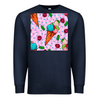 Navy ice cream seamless pattern Premium Sweatshirt - BundleAndBundleShop