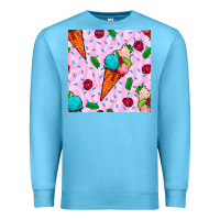 Ocean Blue ice cream seamless pattern Premium Sweatshirt - BundleAndBundleShop