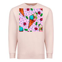 Pale Pink ice cream seamless pattern Premium Sweatshirt - BundleAndBundleShop