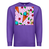 Purple ice cream seamless pattern Premium Sweatshirt - BundleAndBundleShop